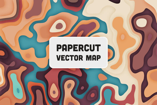 Papercut Topographic Map
