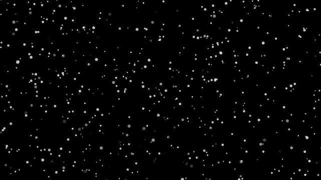 Seamless loop blurred snowflakes on clean black animation, White snow overlay layer on black background,
Snow flakes Christmas overlay, black background. Isolated snow falling on black background.