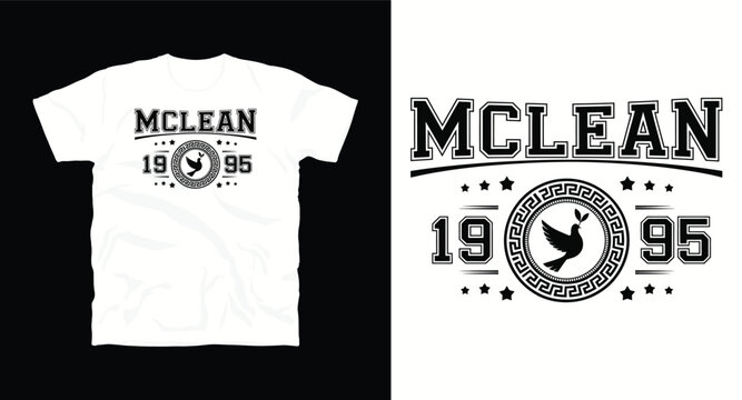 Mclean 1995 graphic t shirt design with bird