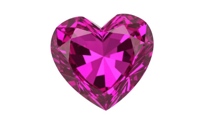 Isolated Pink Heart Gemstone, Fancy Cut Precious Stone, Valentine's Day Love Gift Symbol