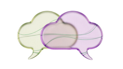 Isolated overlapping talk bubbles, abstract design, conversation bubbles or speech balloon