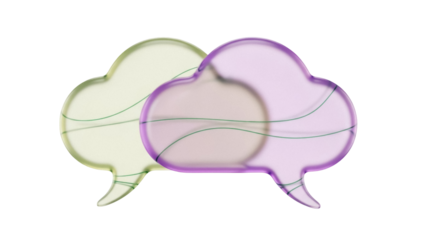 Isolated overlapping talk bubbles, abstract design, conversation bubbles or speech balloon