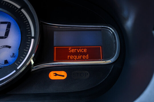 Car dashboard warning light for service due