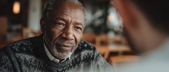 Elderly Mentor Sharing Wisdom with Young Entrepreneur Over Coffee