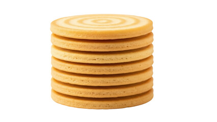 Isolated stack of swirled spiral cookies perfect for dessert or snack time enjoyment