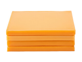 Isolated stack of square yellow wax blocks for art projects or home crafting and hobbies