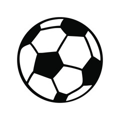 Classic black and white soccer ball illustration representing the sport of football and athletic competition