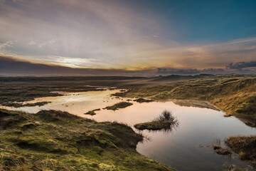 Obraz premium The sand dune slacks after heavy rain at Abberfraw Anglesey