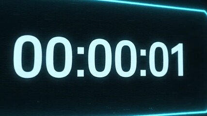 Futuristic Countdown Timer Displaying Seconds and the Year 2026