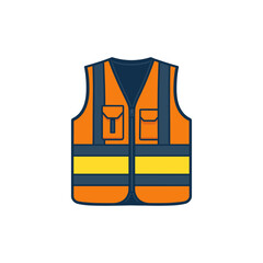 Construction Worker Safety Vest, Protective Work Vest icon logo flat vector design
