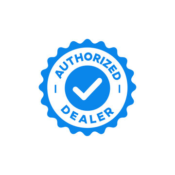 Authorized dealer label icon logo flat vector design