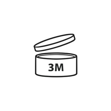 PAO 3M, Period after opening symbol icon logo flat vector design