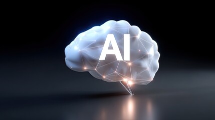 Conceptual representation of artificial intelligence with a digital brain design, highlighting advanced technology and innovation in the modern world
