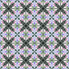 Fototapeta premium Mandala pattern Handmade geometric floral seamless pattern hand drawn folk ornament original artwork for fabric textile wallpaper pod surface design