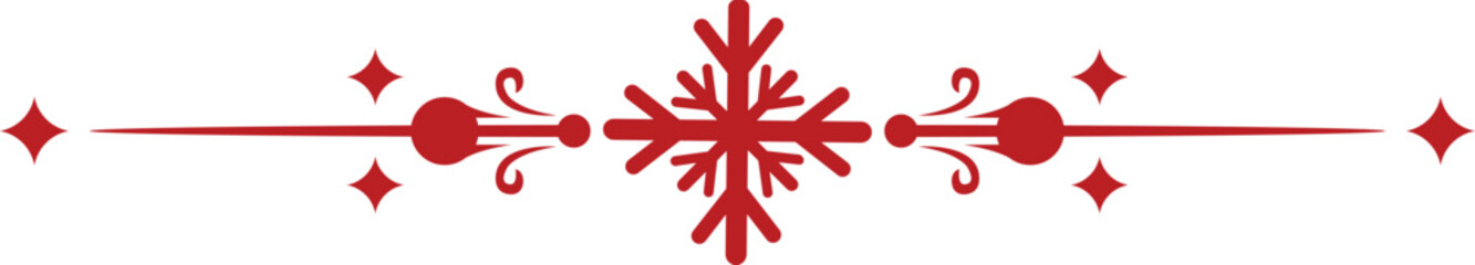 Elegant Red Christmas Frame Border with Snowflake Pattern