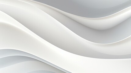 Elegant white wavy abstract design with smooth curves