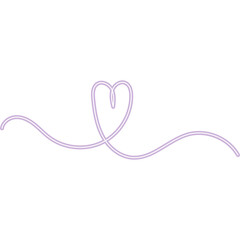Heart Line Doodle Neon