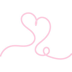 Heart Line Doodle Neon