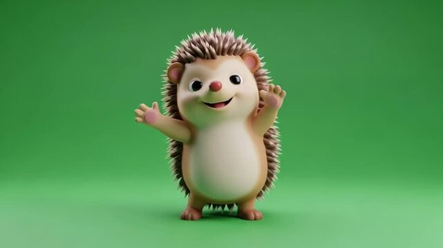 Animated Cute Hedgehog Character Animation Showing Various Poses in a Fun and Playful Style
