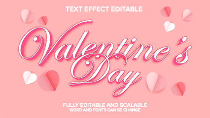 valentine day text effect vector editable