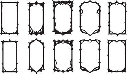 Gothic Ornate Frame Set &ndash; Dark Decorative Borders for Fantasy, Horror, Medieval, and Vintage Design