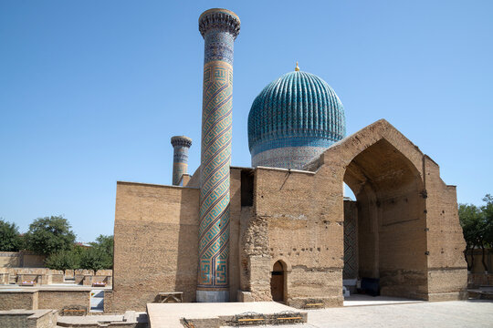 On the territory of the medieval mausoleum of Gur-Emir (tomb of Tamerlane), Samarkand. Republic of Uzbekistan