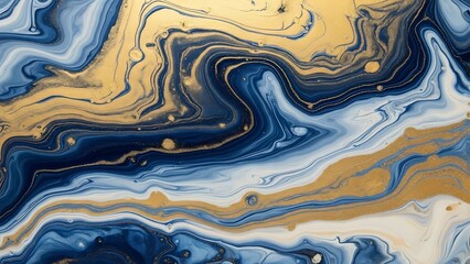 Abstract swirls of blue and gold