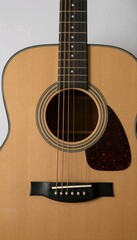 Fototapeta premium acoustic guitar on white background