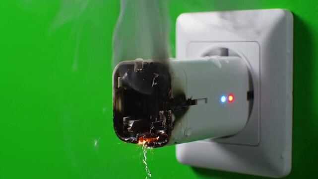 Water seepage behind smart plug in wall with smart plug in entryway: leak effect videos Mission Smart Home Devices V4 (real life