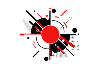 Modern abstract geometric shapes isolated on transparent background