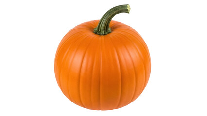 Vibrant orange pumpkin isolated PNG on transparent background, autumn harvest vegetable for Halloween and Thanksgiving designs