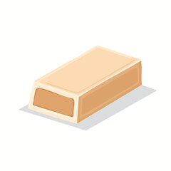 Rectangular Creamy Sweet Candy Bar Illustration for Confectionery or Dessert Designs