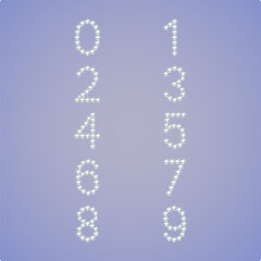 Luxury Crystal Diamond Numbers Set, vector Illustration isolated on gloomy background