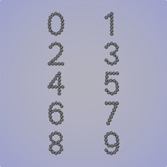 Luxury Crystal Diamond Numbers Set, vector Illustration isolated on gloomy background