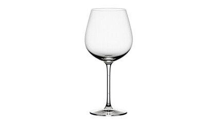Elegant wine glass isolated PNG on transparent background, crystal stemware for wine tasting and special occasions, clear glassware