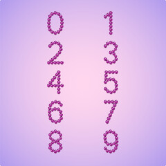 Luxury Crystal Diamond Numbers Set, vector Illustration isolated on light background