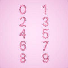Luxury Crystal Diamond Numbers Set, vector Illustration isolated on light background