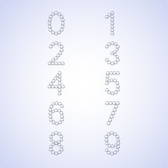Luxury Crystal Diamond Numbers Set, vector Illustration isolated on gloomy background