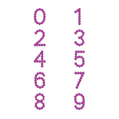 Luxury Crystal Diamond Numbers Set, vector Illustration isolated on white background