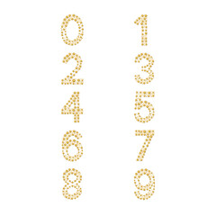 Luxury Golden Numbers Set, vector Illustration isolated on white background