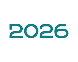 Modern bold teal 2026 happy new year logo