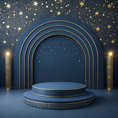 Premium New Year Background Featuring Navy Blue Tones and Smooth Golden Glow
