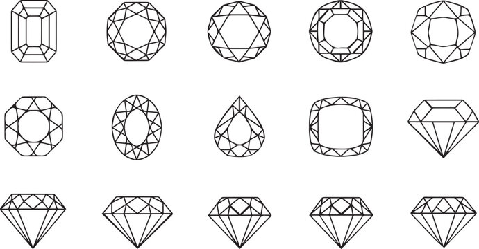 Collection of various gemstone shapes and designs