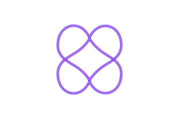 Interlocking Quad Neon Heart Knot Symbol