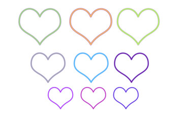 Multi-Colored Neon Heart Outline Grid Collection