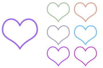 Multi-Colored Neon Heart Outline Collection