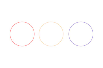 Minimalist Trio of Neon Circle Outlines
