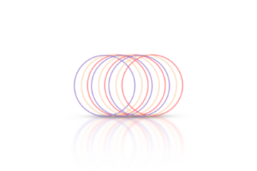 Overlapping Neon Circles with Soft Floor Reflection