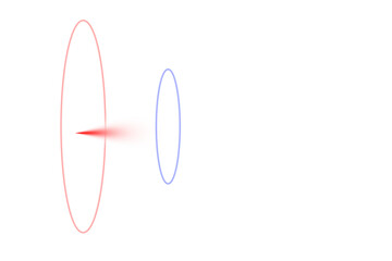 Abstract Perspective Rings with Red and Blue Glow