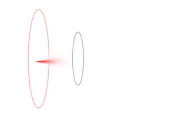 Abstract Perspective Rings with Red and Blue Glow